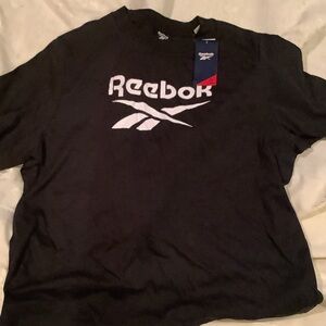 Reebok Unisex Black Tee with White Logo Size 3X